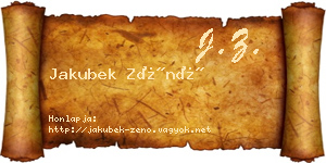 Jakubek Zénó névjegykártya